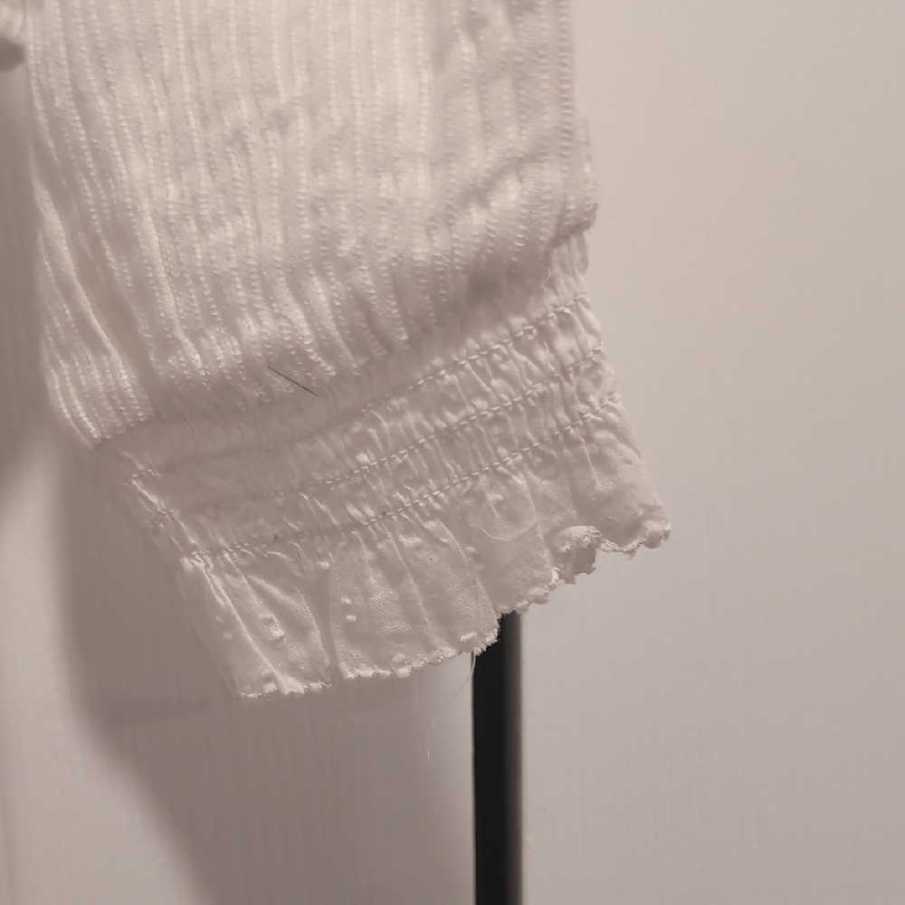 Faherty White Lightweight Button-Front Pintuck Bl… - image 3